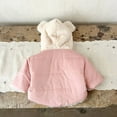 thumbnail image 6 of UQJfacai Girls Winter Coats Kids Fleece Lined Button Down Jacket Boys Sherpa Bear Ear Hooded Jackets Casual Outerwear 0-3 Years, 6 of 7