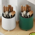 thumbnail image 7 of Yaoyar Plastic Kitchen Utensil Holder Cultery Drainer Caddy, Holder Drying Utensil Crock, Sink Countertop Flatware Organizer for Spoons, Forks, Knives, 7 of 7
