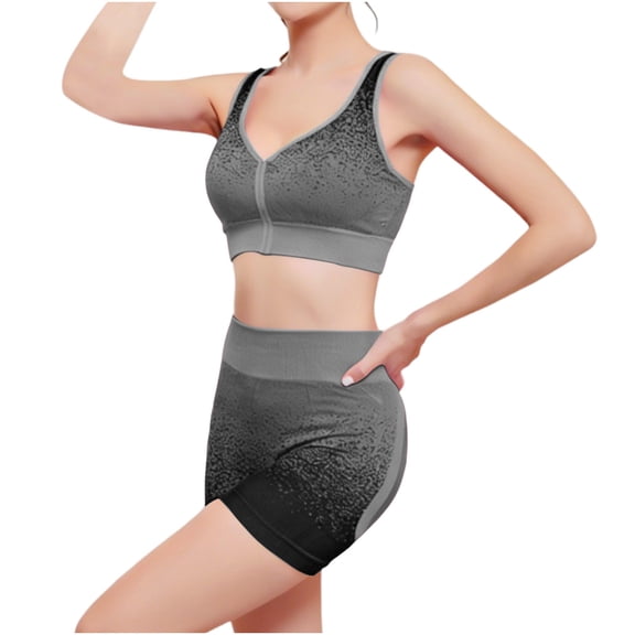 BLTIBY 2 Piece Yoga Workout Sets for Women High Waist Shorts with Sports Tank Outfits for Outdoor Running Sports Tracksuits Black Free Size