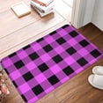 thumbnail image 5 of Bingfone Purple Black Buffalo Plaid Door Mat 16"x24" Front Entrance Non-Slip Low Profile Washable for Entryway, 5 of 9