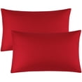 thumbnail image 1 of Zippered Cases Pillowcases Covers Egyptian Cotton 2-Pack (20 x 30 Inch, Red), 1 of 8