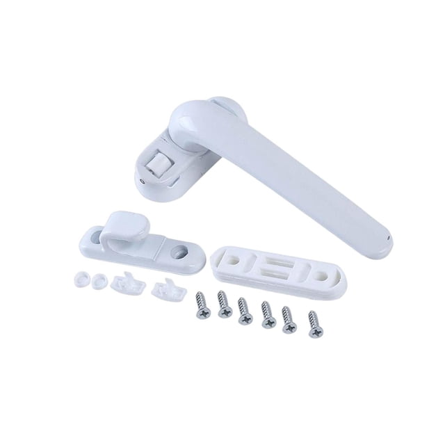 Inteprter Manijas de ventana elegantes con cerradura para ventanas abatibles Herrajes para ventanas Tratamientos de ventanas Blanco Derecha 13x7x5cm