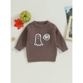 thumbnail image 2 of Liacowi Kids Boys Girls Sweater Ghost Letter Embroidery Crew Neck Long Sleeve Pullovers Fall Toddler Clothes Jumpers Tops, 2 of 9