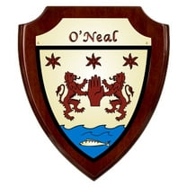 O'Neal Irish Coat of Arms Shield Plaque - Rosewood Finish