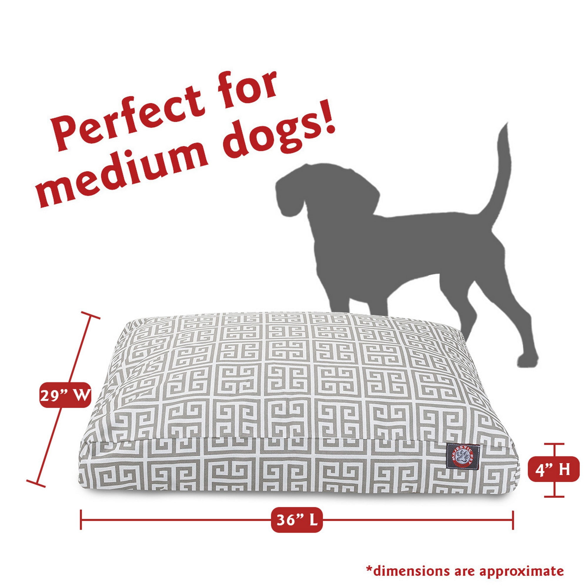 Majestic Pet | Towers Shredded Memory Foam Rectangle Pet Bed For Dogs, Removable Cover, Gray, Medium