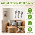 thumbnail image 3 of 3-Piece Metal Flower Wall Decor Minimalist Metal Wall Sculptures for Bedroom, Living Room, Kitchen, Lightweight and Gift-Worthy for Housewarming, 3 of 8