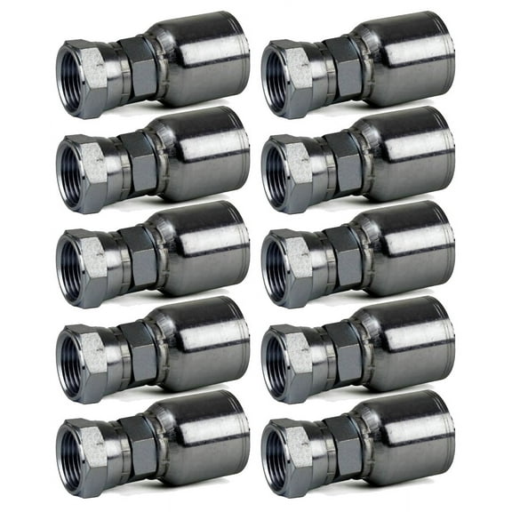 10 Pack FJX-04-06 1/4" Hose x 3/8" JIC 37° Female Hydraulic Hose Fitting