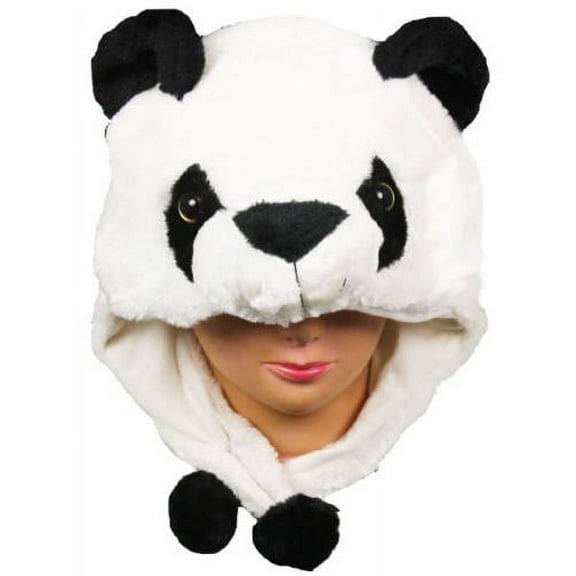 Plush Fleece Animal Hat PANDA Ear Flaps Pon Pons winter ski beanie US SELLER!