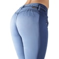 thumbnail image 2 of Fashion2Love Women's Juniors Colombian Design Butt Lift Push Up Mid Waist Skinny Jeans, 2 of 10