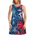 thumbnail image 1 of Disketp Red And Blue Leaves para Vestido sin Mangas para Mujeres, Vestidos de Verano para Mujeres, Casual y Holgado para la Playa, 1 of 7