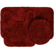 Mainstays Nylon 3 Piece Bath Rug Set, Autumn Red