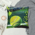 thumbnail image 2 of Chilfamy  Tennis Game Pillow Cover for Living Room Couch Decor Hand Drawn Yellow Ball Square Soft Throw Pillow Cover Green Graffiti Geometric Decorative Cushion Cover, 2 of 5