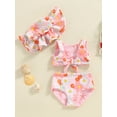 thumbnail image 3 of Toddler Baby Girl Cute 2PCS Bathing Suit Beach Sets Bikini Swimsuit Set Bowknot Swimwear 6M 12M 18M 24M 3Y 4Y, 3 of 10