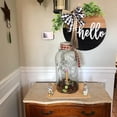 thumbnail image 5 of Kadxy Front Door Welcome Sign, Round Hello Wood Sign Hanging Welcome Sign Farmhouse Spring (Black), 5 of 8