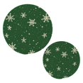 thumbnail image 7 of Wobogo Green Background with Snowflakes Trivets Potholders Set of 2 Cotton Woven Round Hot Plate Mats for Hot Dishes Bowls Teapots, 7 of 7