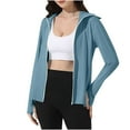 thumbnail image 7 of Sun Protection Hoodie for Womens Summer Upf 50+ Sun Protection Hoodie Jacket with Mask Front Zipper Long Sleeve Shirts with Thumb Holes Fishing Hiking Swim Cover Up for Women, 7 of 7