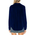 thumbnail image 6 of Diufon Womens Velvet Button down T Shirts Solid Color Blouses with Pocket Long Sleeve Lapel Neck Tunics, 6 of 6