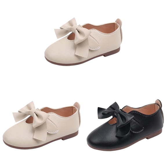 Dpytoraw Girls' Bow Mary Jane Dress Shoes, Toddler & Little Kid Non-Slip Ballet Flats for Special Occasions Sizes 6.5