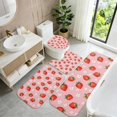 thumbnail image 5 of Strawberry and Blossom Pink Pattern Bathroom Rug Set 4 Piece,Includes Contour,Lid Cover,Bath Mat,Non-Slip Extra Soft Absorbent Washable, 5 of 5