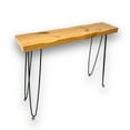 thumbnail image 6 of Kirpi Entryway Console Table Solid Wood, Narrow Sofa Table Midcentury Modern Live Edge, 40-inch Rustic Wood Hallway Table, Entry Table Farmhouse, Behind The Couch Desk Hairpin Legs, 6 of 6