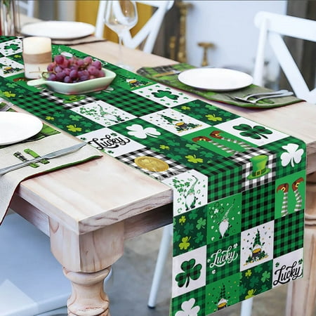 

TANGNADE St. Patricks s Day Table Flag Trolley Decoration Tablecloth Irish Day Table Flag Table Runner Oil And Slip Resistants Decorative Table Banner