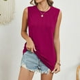 thumbnail image 4 of Yuzhih Womens Summer Tank Tops Pleated Crewneck Loose Blouses 2024 Trendy Casual Sleeveless Tank Shirts, 4 of 6