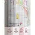 thumbnail image 6 of Happy Easter Sheer Curtains 54 Inch Length 2 Panels for Living Room, Spring Easter Bunny Eggs Floral Gray Wooden Voile Kitchen Curtain Set, Luxury Privacy Drapes Window Treatment for Bedroom, 6 of 7