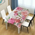 thumbnail image 7 of Pink Flower Pattern Rectangle Tablecloth, Dust Proof Anti Wrinkle Wipeable Table Cloth Tabletop foration of Dinner Kitchen Wedding Holiday Party 60"x120" Decor Gift, 7 of 7