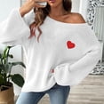 thumbnail image 2 of Oversized Sweaters For Women Solid Color Loose Long Sleeve White Round Neck winter Clothes Fashion Tops Pullover S-XL, 2 of 7