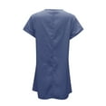 thumbnail image 4 of Viikei Short Sleeve Dress for Women Dress Tops Womens Tops Dressy Casual Women Summer Casual Solid Short Sleeve Dress Neck Linen Dress, 4 of 4