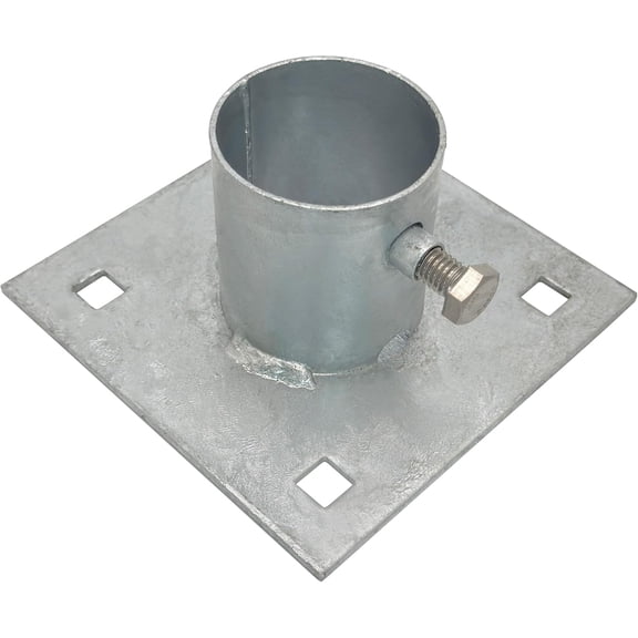 Stationary Dock Base Plate Hardware, 5" x 5" - Heavy-Duty Galvanized Steel