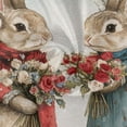 thumbnail image 3 of YAZAOO Round Tablecloth Rabbit Holding Bouquets Pattern Tableclothes, 3 of 8
