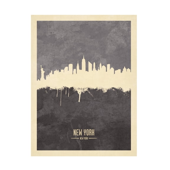 Michael Tompsett 'New York City Skyline Gray' Canvas Art