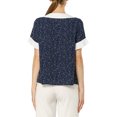 thumbnail image 3 of INSPIRE CHIC Hauts Blouses à Pois pour Femmes à Col Claudine Contrastant à Manches Courtes, 3 of 7