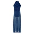 thumbnail image 5 of Alvivi Kids Girls Ballet Lyrical Dance Bodysuit Sleeveless Leotard Wide-Leg Jumpsuit Performance Dancewear Navy Blue 6, 5 of 5