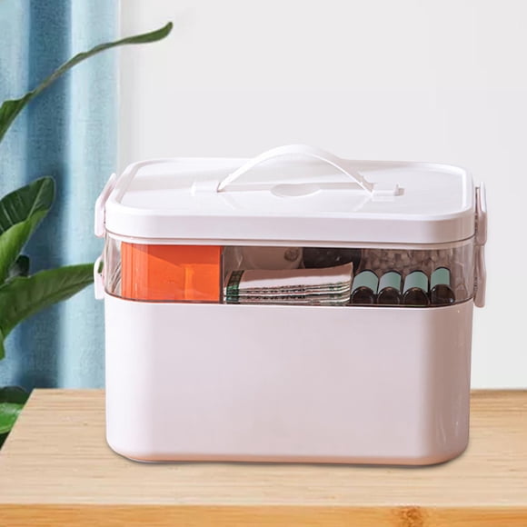 Caja médica Contenedor Estuche de Multifuncional con asa Caja de almacenamiento de gran capacidad Doble capa para coser Cosméticos 245 cm x 165 cm x 155 cm Yinane Estuche de almacenamiento médico