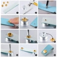 thumbnail image 5 of 50 Sets Press Studs Cap Button, Stainless Steel Snap Fasteners Kit with Hand Fixing Tools, Instant Metal Buttons No-Sew Clips Snap for Bags, Jeans, Clothes, Fabric, Leather Craft(Gold), 5 of 6