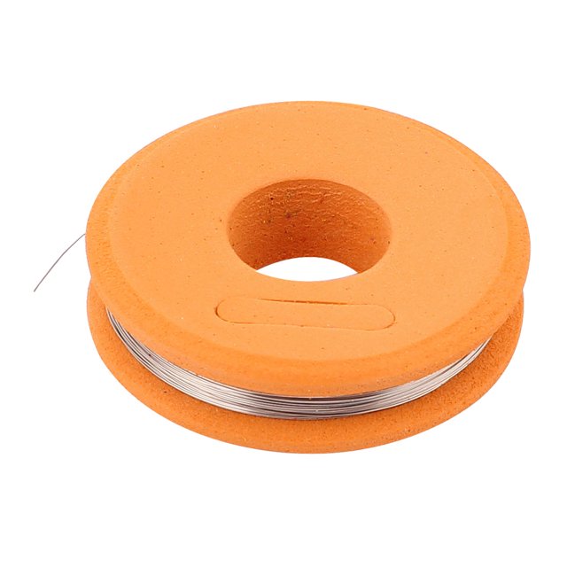 Unique Bargains Nichrome 80 Fil Rond 0,2 mm Calibre 32 AWG Rouleau de 33 Pi avec Résistance de 10,58 Ohms/pi, Affiché sur une Bobine orange. Convient aux Éléments Chauffants, aux Résistances et à d'Autres Accessoires Électriques. le Fil Ton Argent a un Diamètre de 0,2 mm et Résiste à des Températures jusqu'à 1200 °C.