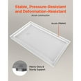 thumbnail image 4 of KFFKFF Shower Pan, 60″ L x 36″ W Single Threshold Base, Rectangular Acrylic & PVC Shower Base in White, Non-Slip Bathroom Pan with Drain and Cover, Left-Side Drain Placement, 4 of 9