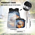 thumbnail image 4 of Yspwyqan Fire Water Baseball Backpack Set With Lunch Box Pencil Case for Kids, Double Zipper Lightweight Fits 14" Laptop Bookbags for School Travel Hiking Daypack, 4 of 7