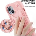 thumbnail image 5 of Compatible with iPhone 15 Case 6.1 Inch with Built-in Kickstand, [Full Body Rugged Military Grade] Drop Protection Heavy Duty Case 3 in 1 Protective Durable Cover for iPhone 15. (Pink), 5 of 14