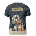 thumbnail image 2 of Happy New Year Pitbull Welcome 2025 Balloon Firework Party All Over Print 3D Shirt Unisex Merch Terrier Dog Lover - 01014, 2 of 6