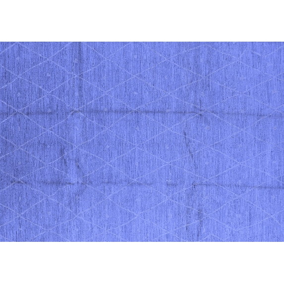 Ahgly Company Machine Washable Indoor Rectangle Oriental Blue Industrial Area Rugs, 2' x 5'