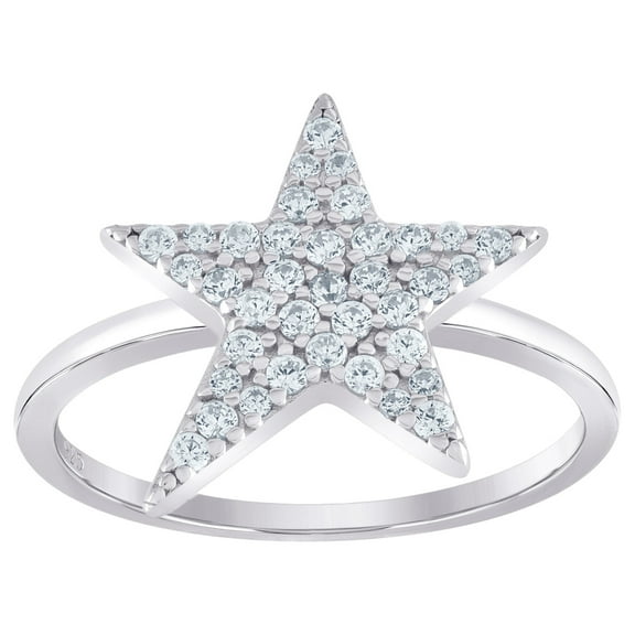 925 Sterling Silver Womens Cubic Zirconia Star Fashion Ring Size 7 Ring for Women - 2.0 Grams
