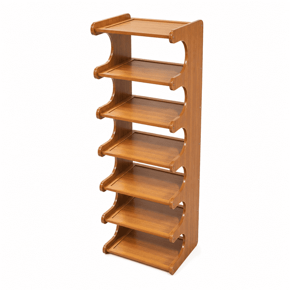 7-Tier Bamboo Shoe Rack, Space-Saving Multi-Layer Shoe Organizer Cabinet with Narrow & Wide Options for Entryway, Dorm Room & Apartment