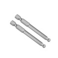 thumbnail image 1 of Unique Bargains 2Pcs Ball End Hex Bits 1/4 Inch Hex Shank 2.6 Inch Length Magnetic H5 Head Screwdriver S2 HRC58 Screw Driver Bit, 1 of 4