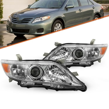 For 2010-2011 Toyota Camry Sedan Chrome Headlights Amber Headlights Lamps L R