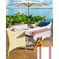 thumbnail image 4 of Outdoor Tablecloth with Umbrella Hole and Zipper Red Ticking Vertically Stripe Tablecloths 60x102 Outside Table Cloths Simple Style White Patio Table Cover for Outdoor Tables Picnic Garden Party, 4 of 6