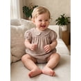 thumbnail image 6 of Cenuakty Infant Baby Girl Bubble Romper Summer Puff Short Sleeve Doll Collar Cute Plaid Print Jumpsuit, 6 of 9