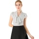 thumbnail image 1 of Camisa de oficina con lunares para mujer, blusa con cuello de lazo y manga con volantes blanco S, 1 of 6